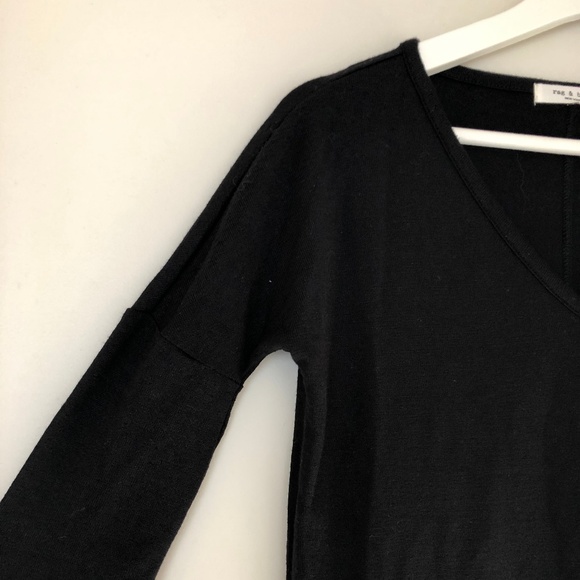 Rag & Bone Theo V-Neck Long Sleeve Tee - Picture 6 of 7